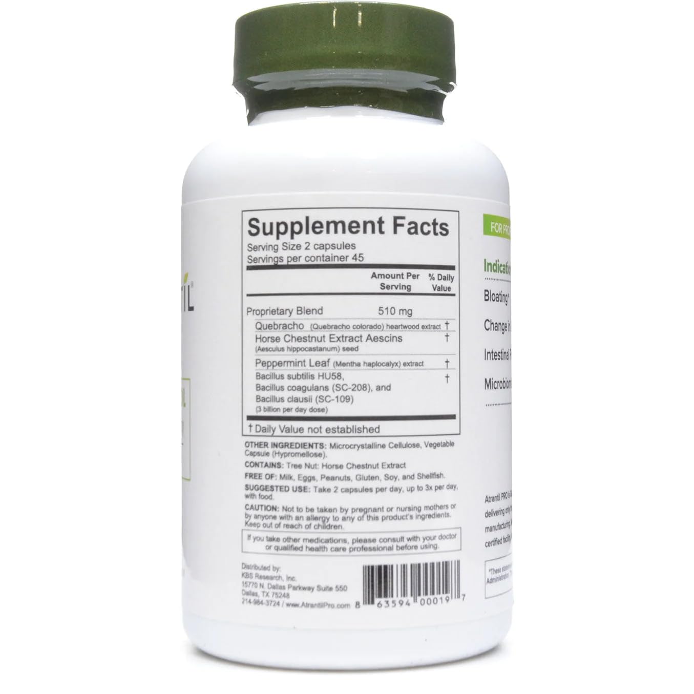 Atrantil Pro Nahrungsergänzungsmittel für Darmgesundheit, 90 Kapseln à 510 mg, Kombination aus Atrantil und Megatrio Sporebiotika