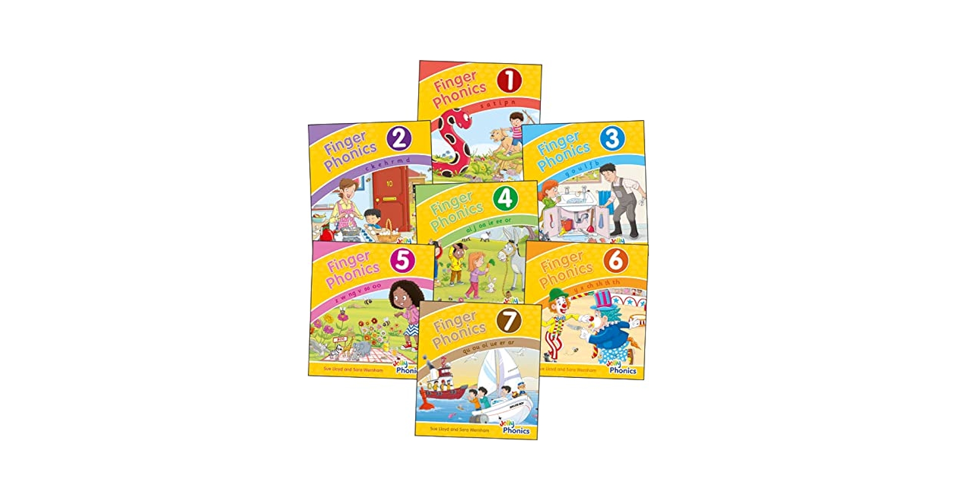 Finger Phonics Books 1-7: in Precursive Letters (British