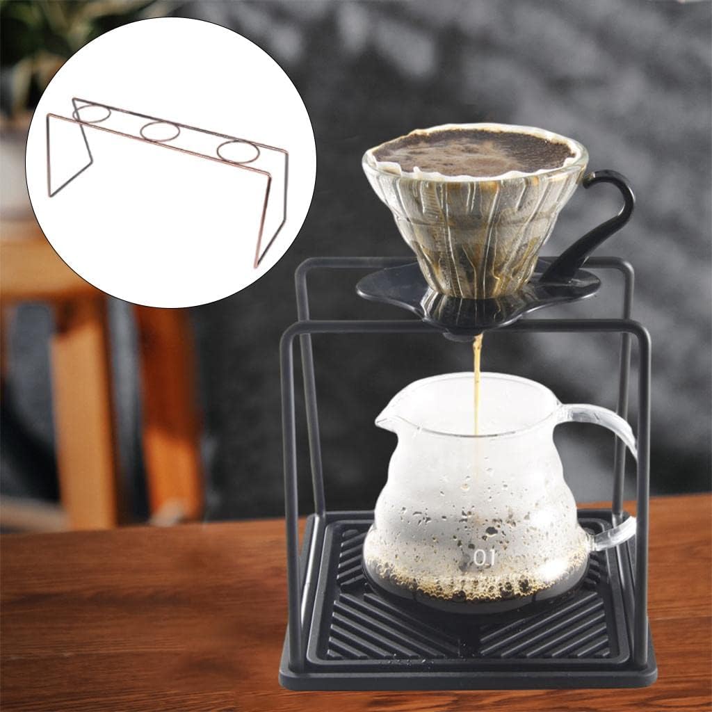 Coffee Dripper Stand Multi-Hole Household Coffee Filter Cup Holder Drip Cup Bracket for Office Kitchen tools, Three Hole Bronze