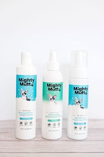 Mighty Mutt Ultimate Freshness - Kit de aseo para perros, incluye champú seco para perros, champú y acondicionador para perros, spray desodorizante
