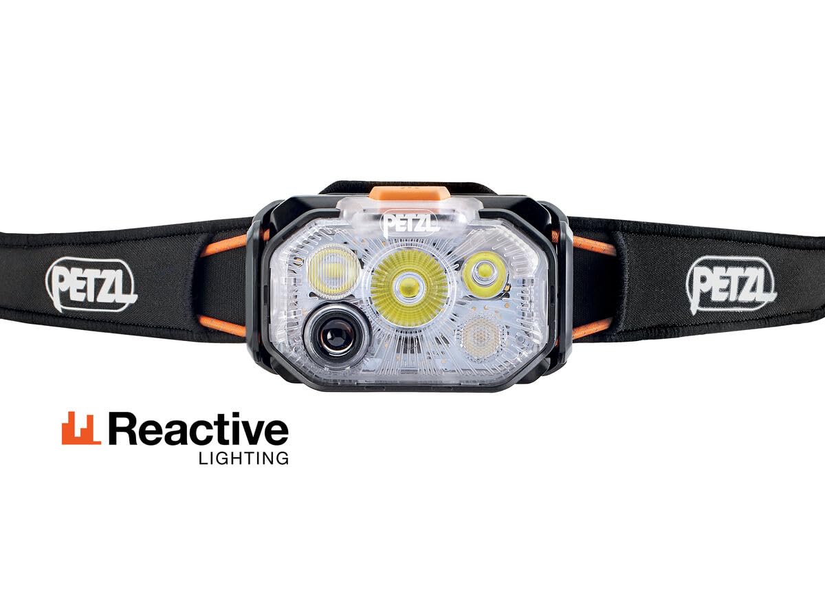PETZL Swift RL - Lámpara frontal ligera y recargable, 1200 lúmenes, color: Negro