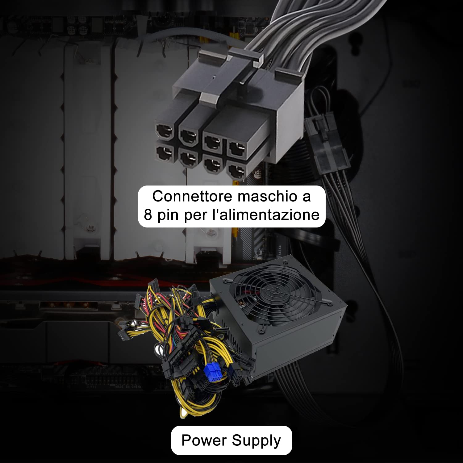 J&D 2er Pack EPS 8 Pin Extension Cavo di Alimentazione, Power