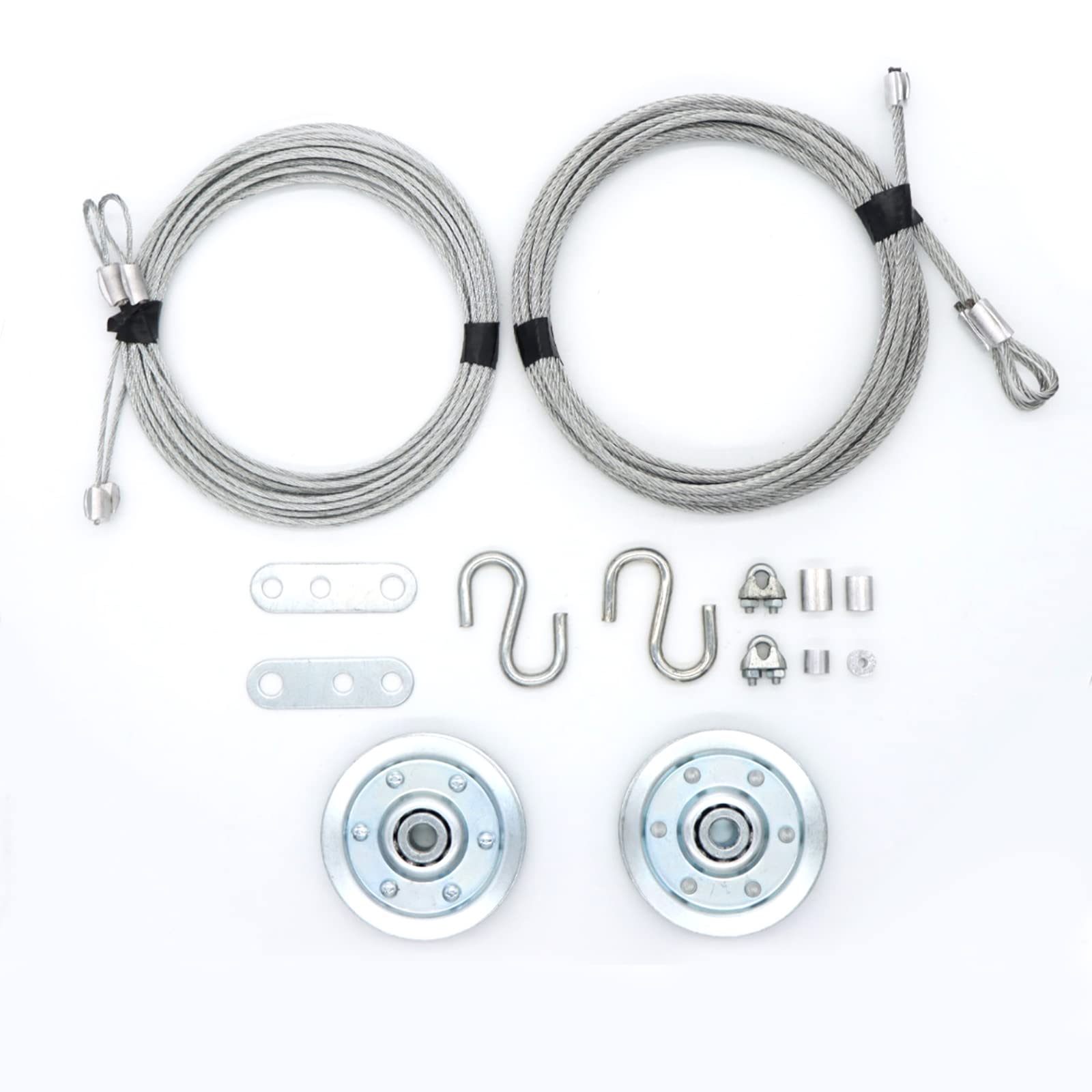 Buy Heavy Duty Garage Door Cable and Pulley Replacement Kit 2 Galvanized Aircraft Cables (3/32