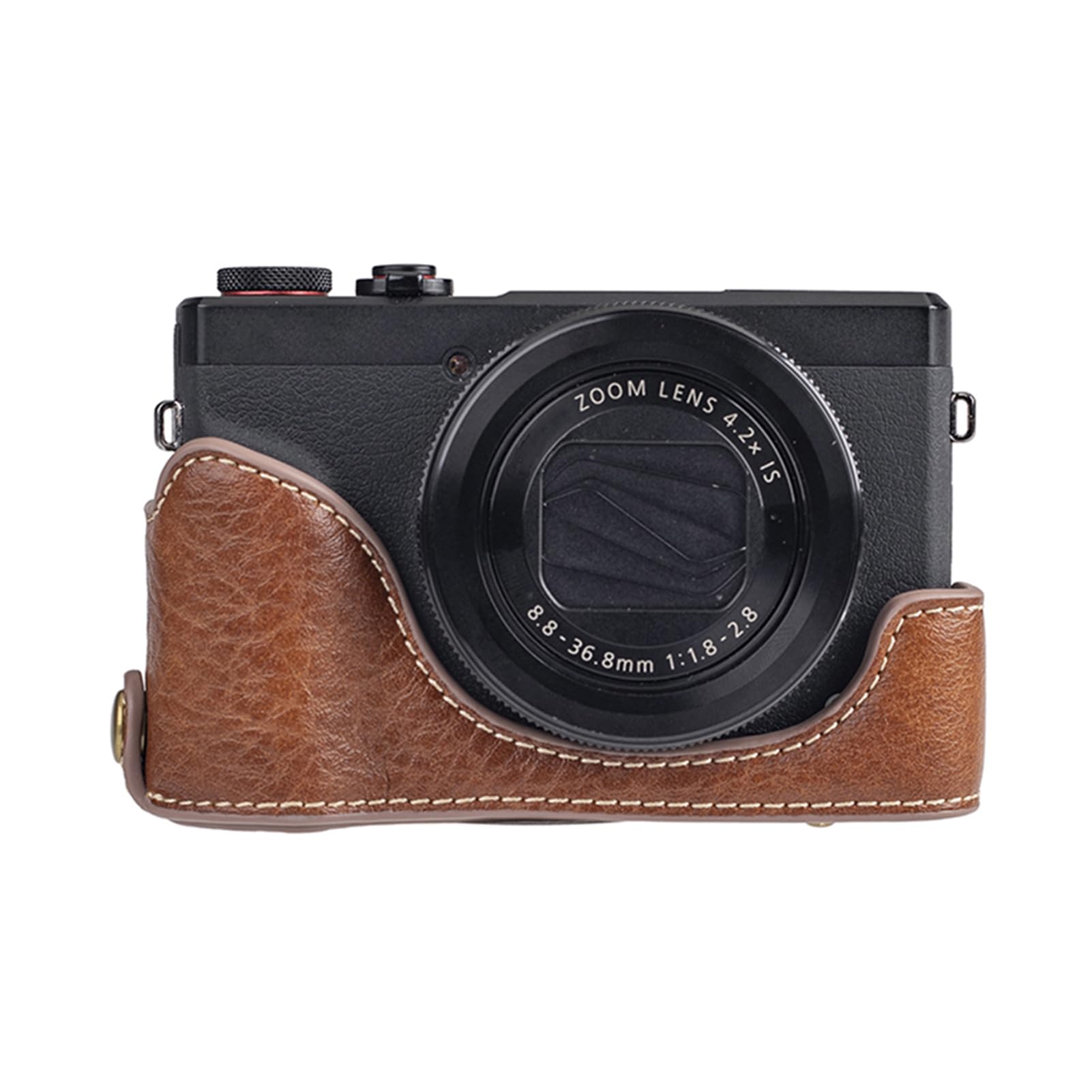 SENECESLI Custodia da Trasporto per Fotocamera G7X3, Borsa Compatta per Fotocamera con Tracolla Regolabile e Staccabile, Borsa per Fotocamera in Pelle PU (BROWN)