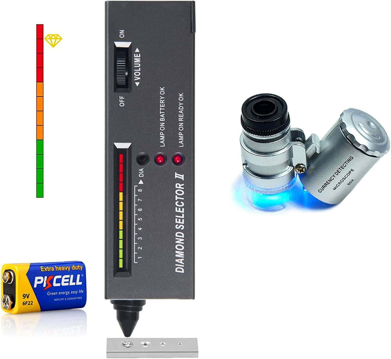 OceanLive Diamond Detector Machine With 60X Microscope Magnifier | Diamond Tester Machine With 9V Battery | Daimond Selector 2 Original | Japan Daimond Tester Machine Pen | Diamond Tester Machine Kit (B0BXX1M99X) Amazon Price History, Amazon Price Tracker