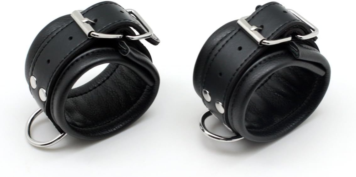 Sex Steel Spreader Bar Adjustable - SMspade Restraint Kit Spreader Bar Set with Leather Cuffs