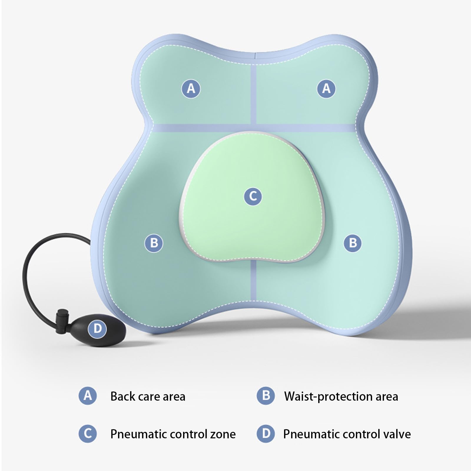 Cuscino lombare gonfiabile gonfiabile della sedia di pressione dell'aria regolabile del cuscino lombare della schiuma di memoria ergonomica