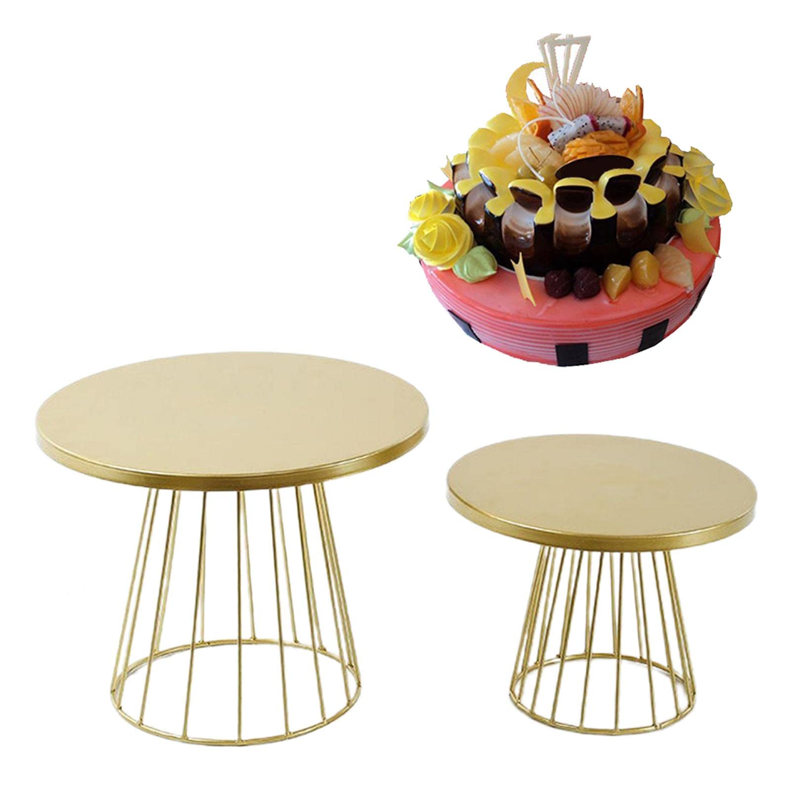 Soporte Redondo para Pasteles, Postres Y Confitería, Expositor de Mesa, 1 Bandeja de Servir, Hierro.