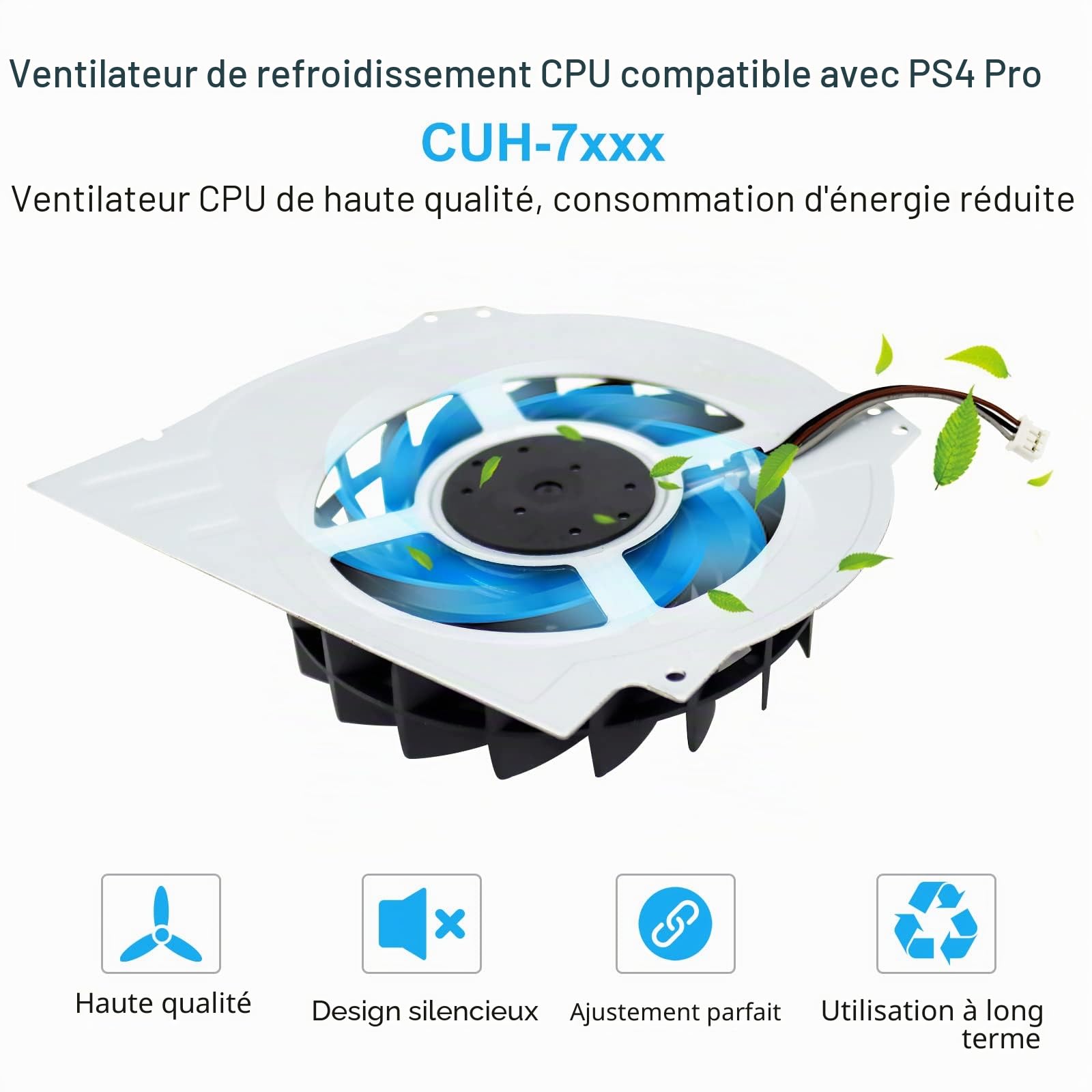 S-Union Ventilateur interne de rechange pour PS4 Pro CUH-7xxx CUH-7000 Cuh-7000Bb01 CUH-7215B 7000-7500 6X29Frs Series G95C12MS1CJ-56J14 KSB1012H Series (livré avec outils)