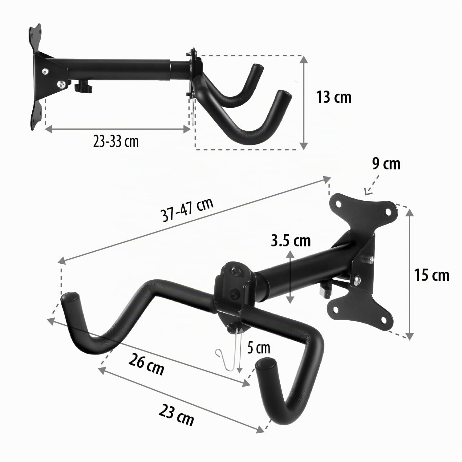Soporte de pared para bicicletas Maclean, horizontal, acero, carga máx. 30 kg, MC-484