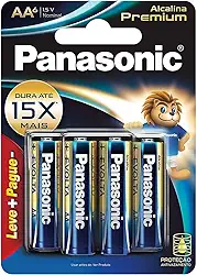 Panasonic Pilha Alcalina Premium Aa C/06 Unidades Cinza