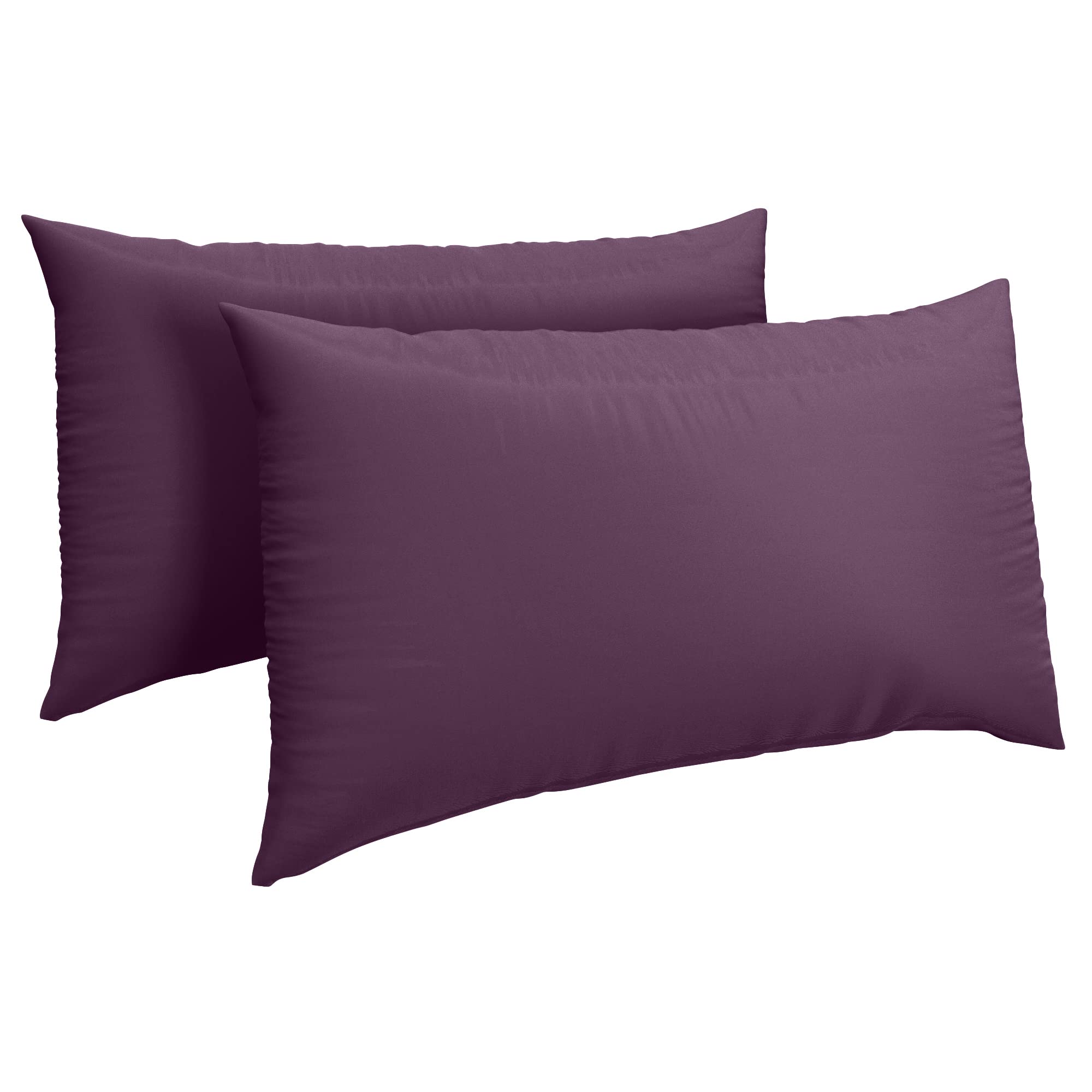 HOME ACE Plum Pillow Cases 2 Pack 50CM x 75CM, Poly Cotton Pillow Cases 2 Pack Housewife Pair of Pillowcases, Easy Care Soft Stain Resistant Envelope Closure Standard Pair of Pillow case