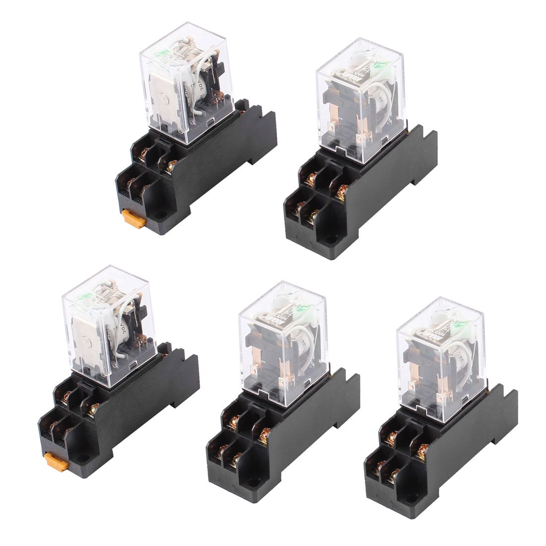 QAZXSEMUI DC 24V Coil DPDT 8 Pin General Purpose Power Relay 5 Pcs w Socket