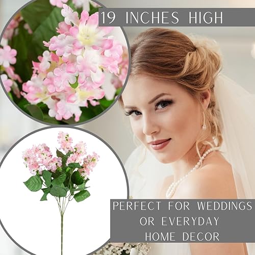 Vista 13 de Factory Direct Craft Arbusto lila artificial morado para arreglos florales de seda y exhibiciones de primavera (19 pulgadas)