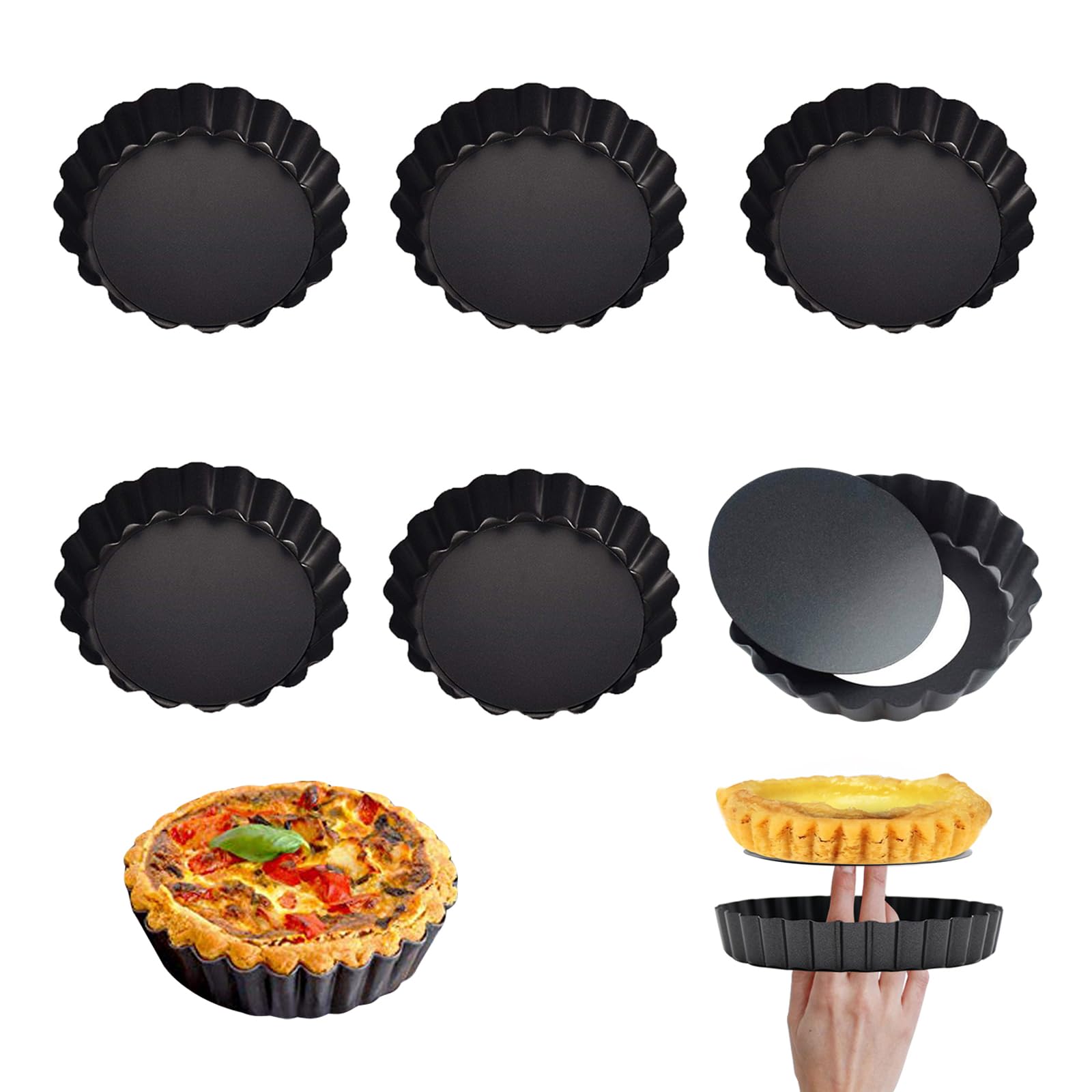 Amazon | aninako エッグタルト型 ミニ 底取れ式 ミニ タルト型 円形