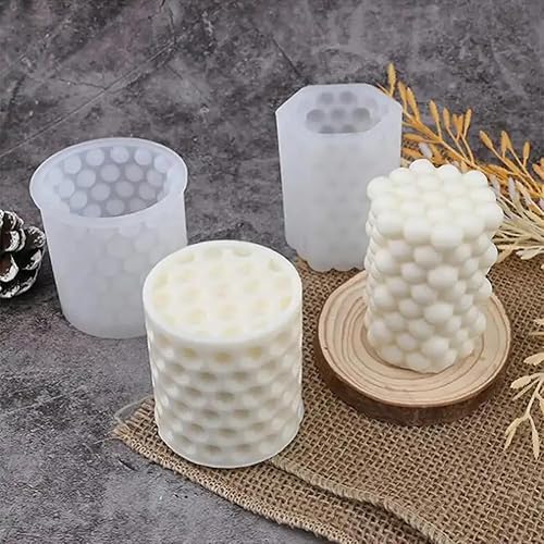 Miniatura 6 de Cjeuxnr 3 moldes de vela para hacer velas, moldes geométricos 3D, moldes de epoxi para decoración de escritorio de bricolaje, decoración romántica