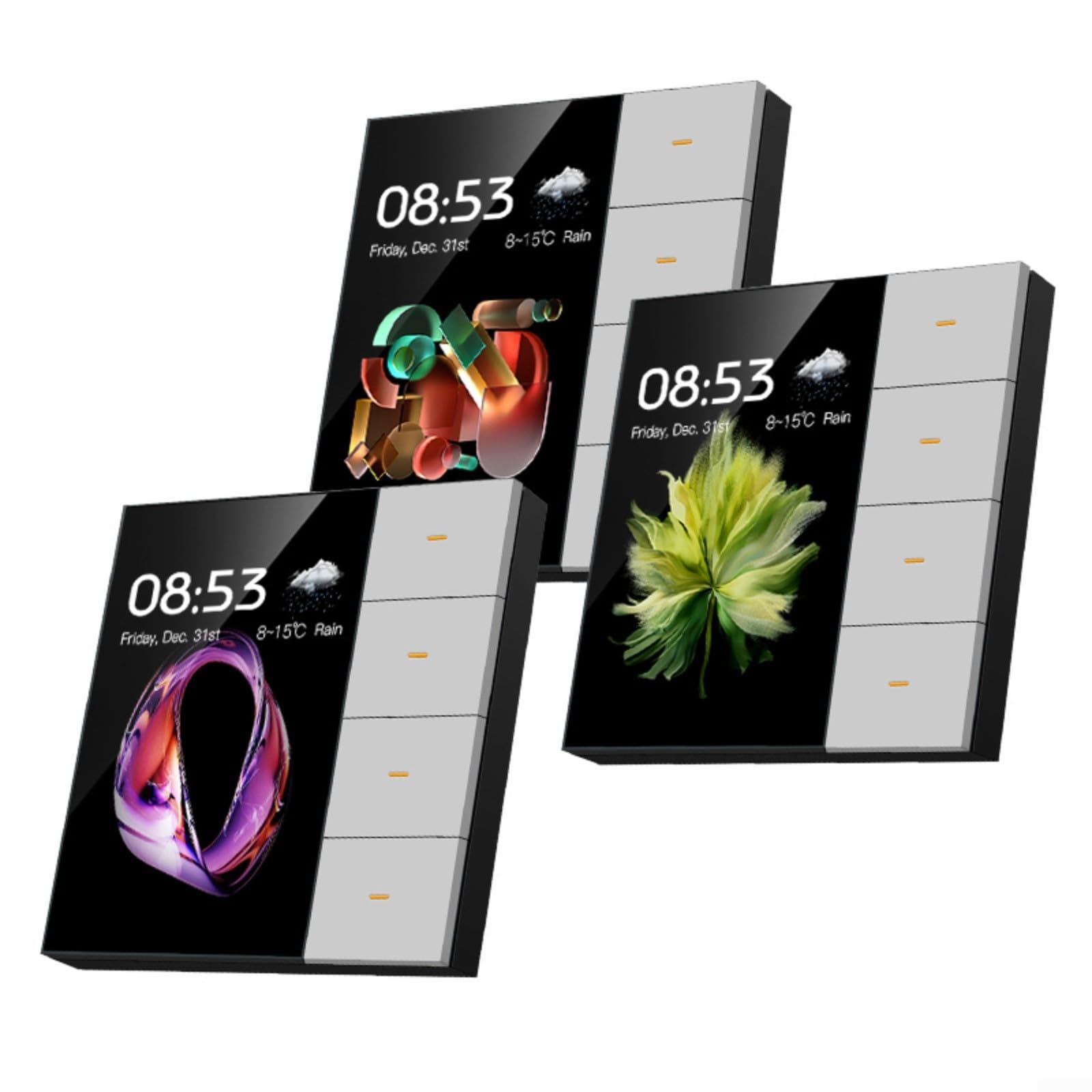 Per Tuya Per Zigbee Per Pannello Parete Intelligente 35 Pollici Touch Switch 4 Gruppo 8 Scene Controller Luce Dimmer Domotica Hub Offline Controllo (Nero)