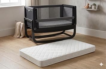 Restorology Baby Crib Mattress - Compatible with SnuzPod 2 Crib   Extra Thick & Soft Foam Mattress - Antibacterial Removable Cover for Newborns, White | Size 36.5 cm x 80.5 x 4 cm