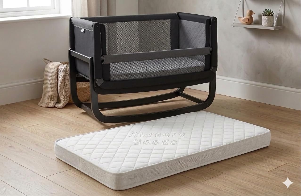 BUY ALL HERE Crib Mattress Sheet With Full Protection, Hypoallergenic, Super Soft, Breathable, Extra Thick Baby Cot Mattress, Waterproof, Washable Cover, Made In UK (75.5 x 40 x 5 CM)