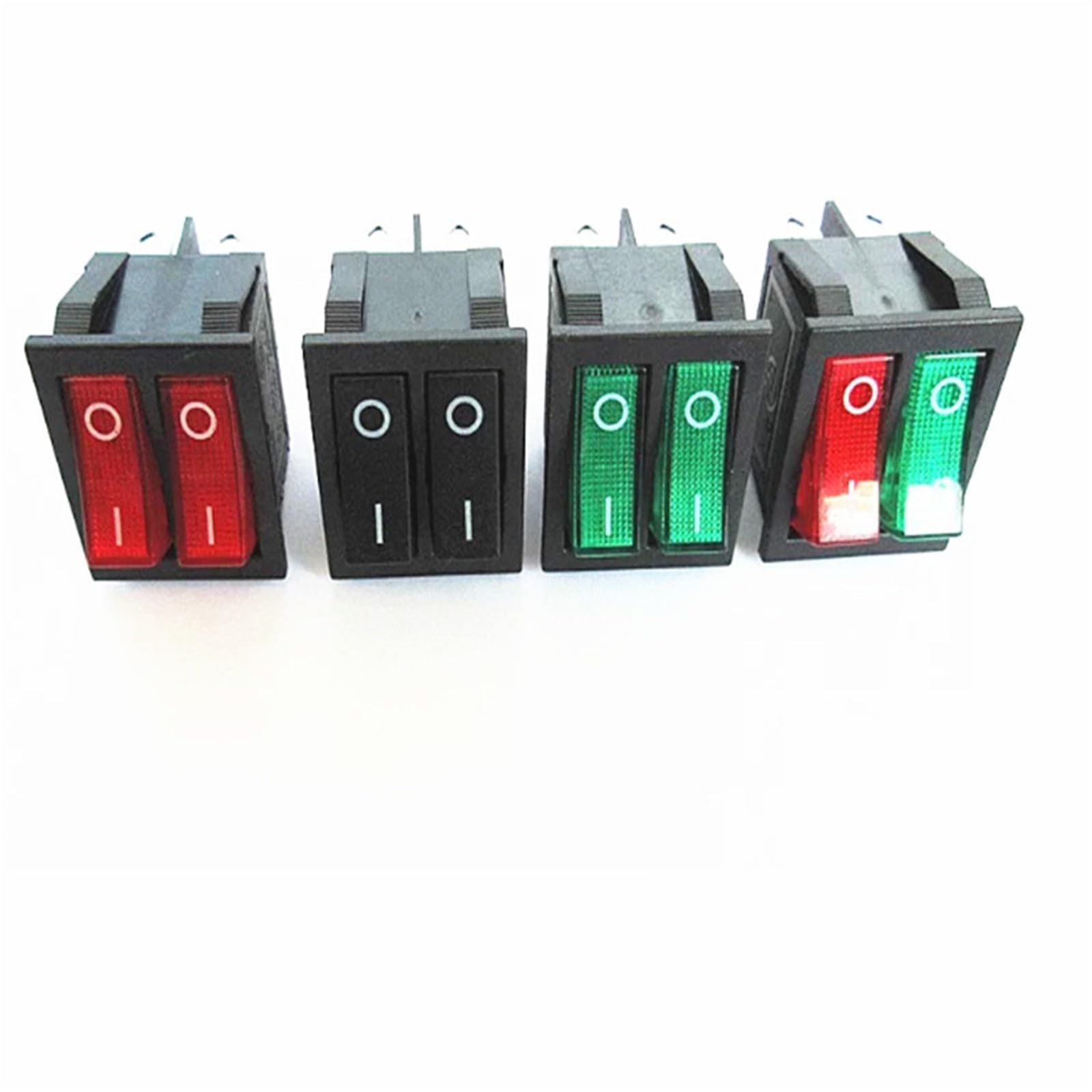 Interruptor basculante doble KCD8 de 6 pines 16A 250V ON-OFF para barcos y corriente alterna 3