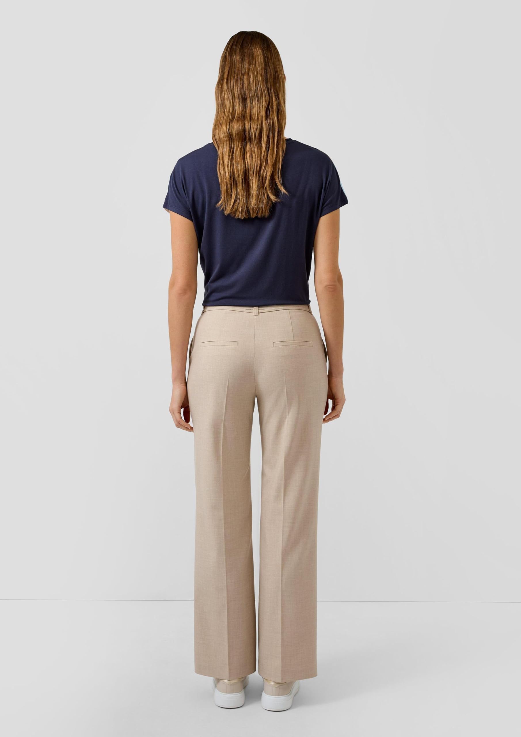 s.Oliver Black Label Damen Hose lang mit Bindegürtel. Wide Leg 2177260