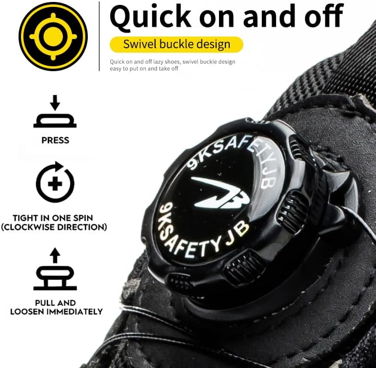 Steeel Toe Work Shoes for Men and Women Lightweight Sneakers Comfortable Industrial & Construction Safety Boots - Image 6