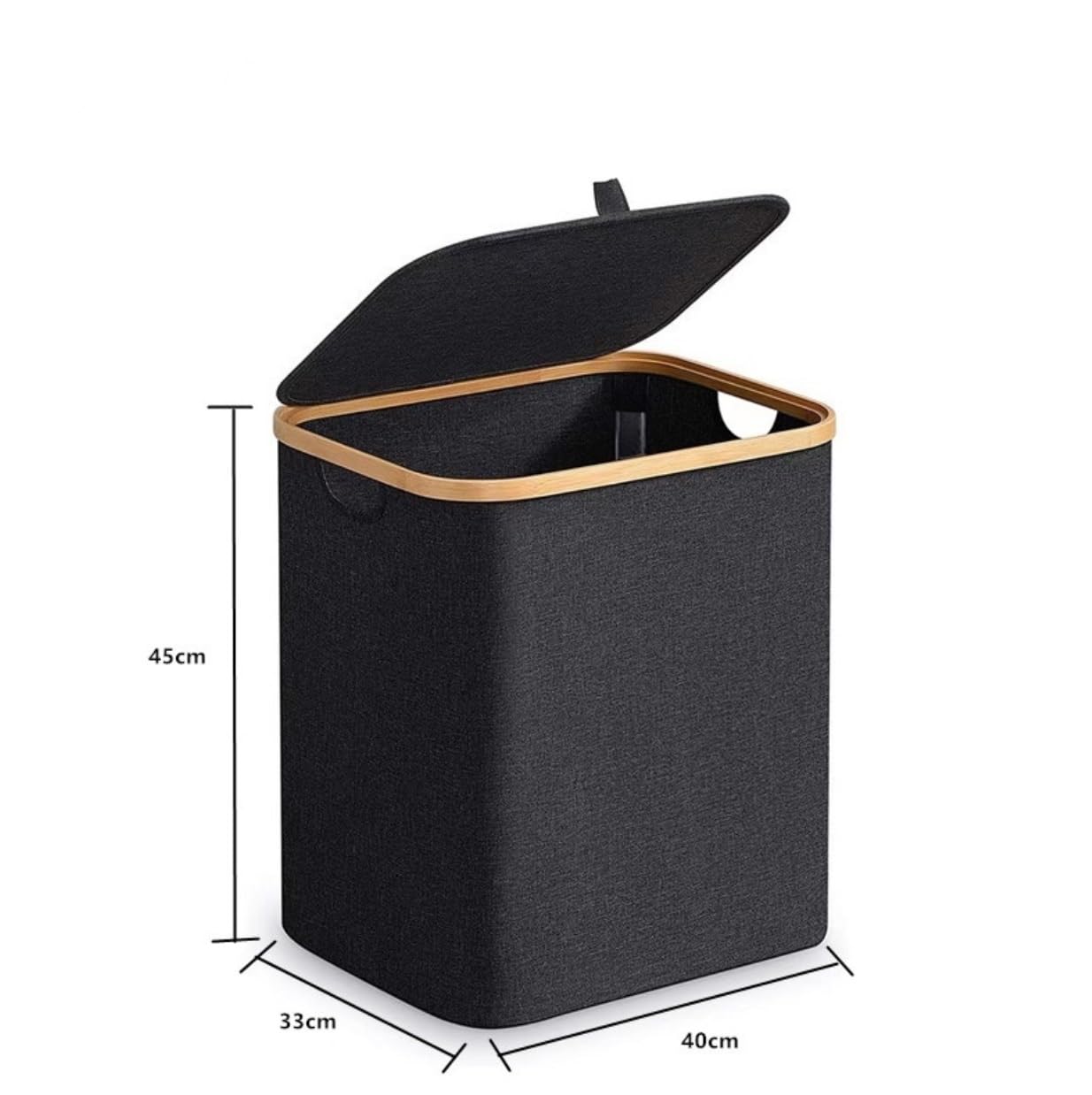 NUZAMAS Cesto Portabiancheria Pieghevole In Rete Con 3 Scomparti E Tasca Laterale - Pop-up, Con Manici, Per Bagno E Camera, Nero