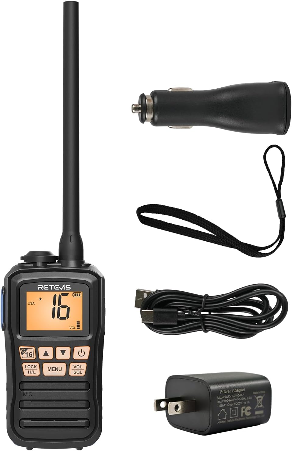 Retevis RM01P Marine Radio-RM01 Upgraded Version, IP67 Floating VHF Radio Handheld Vibration, 1750mAh, Type-C, NOAA, 88 Global Channels, Lightweight and Portable, for Coastal Fishing Kayaking(1Pack)