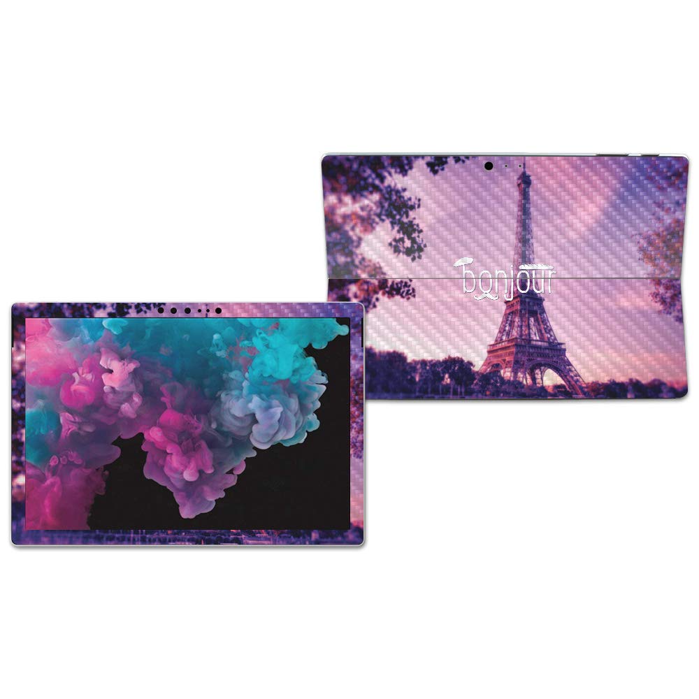 MIGHTY SKINS MightySkins Carbon Fiber Skin for Microsoft Surface Pro 6 - Bonjour | Protective, Durable Textured Carbon Fiber Finish | Easy to Apply, Remove, and Change Styles | Made in The USA