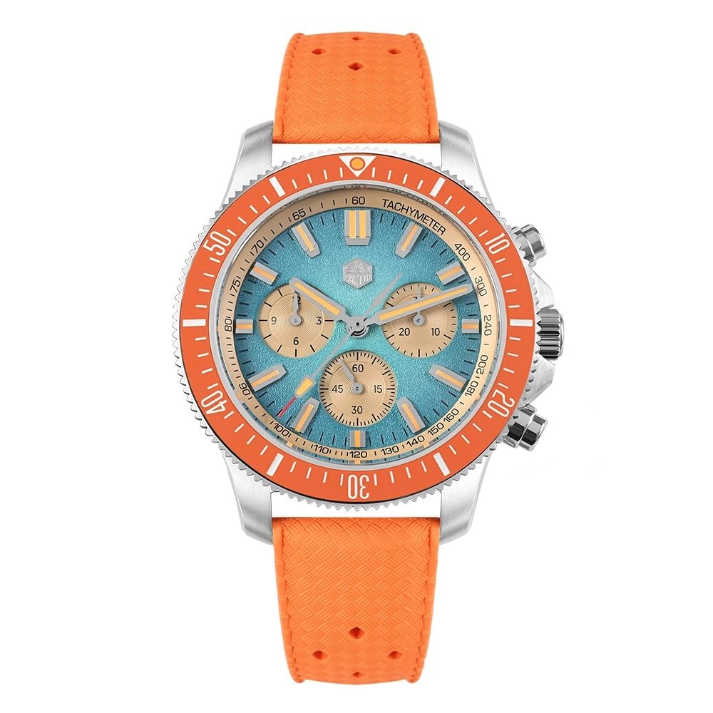 TACTICAL FROG San Martin SN0118G-JS męski zegarek z automatycznym chronografem, 40 mm, ze szkłem szafirowym i powłoką antyrefleksyjną, ceramiczna luneta, wodoszczelny do 200 m, stal nierdzewna 316L