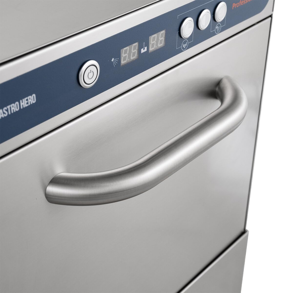 GastroHero Gläserspülmaschine, 40x40 cm, 230 V, Edelstahl PROFI-GLSM40SL | 30 Körbe/Stunde, mit Ablaufpumpe, Reiniger- & Klarspüldosierer, Made in Europe, 270 mm Einschubhöhe, 3 variable Spülprogramme