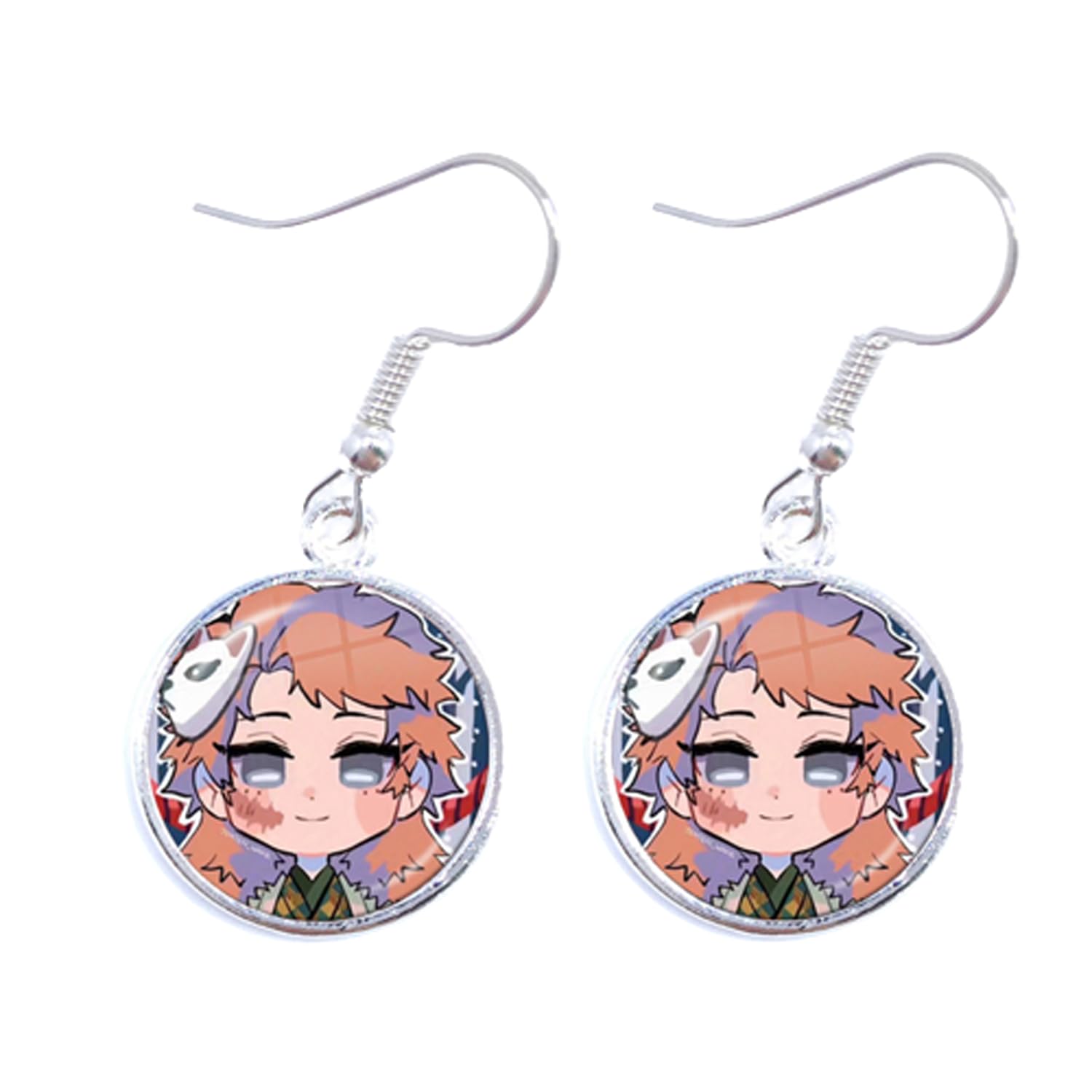 PEPIFYAcrylic Earrings Glass Dome Kamamon Tanjiro Ear Danglekimetsu No Yaiba Ear Gift Anime Jewelry Drop Earrings