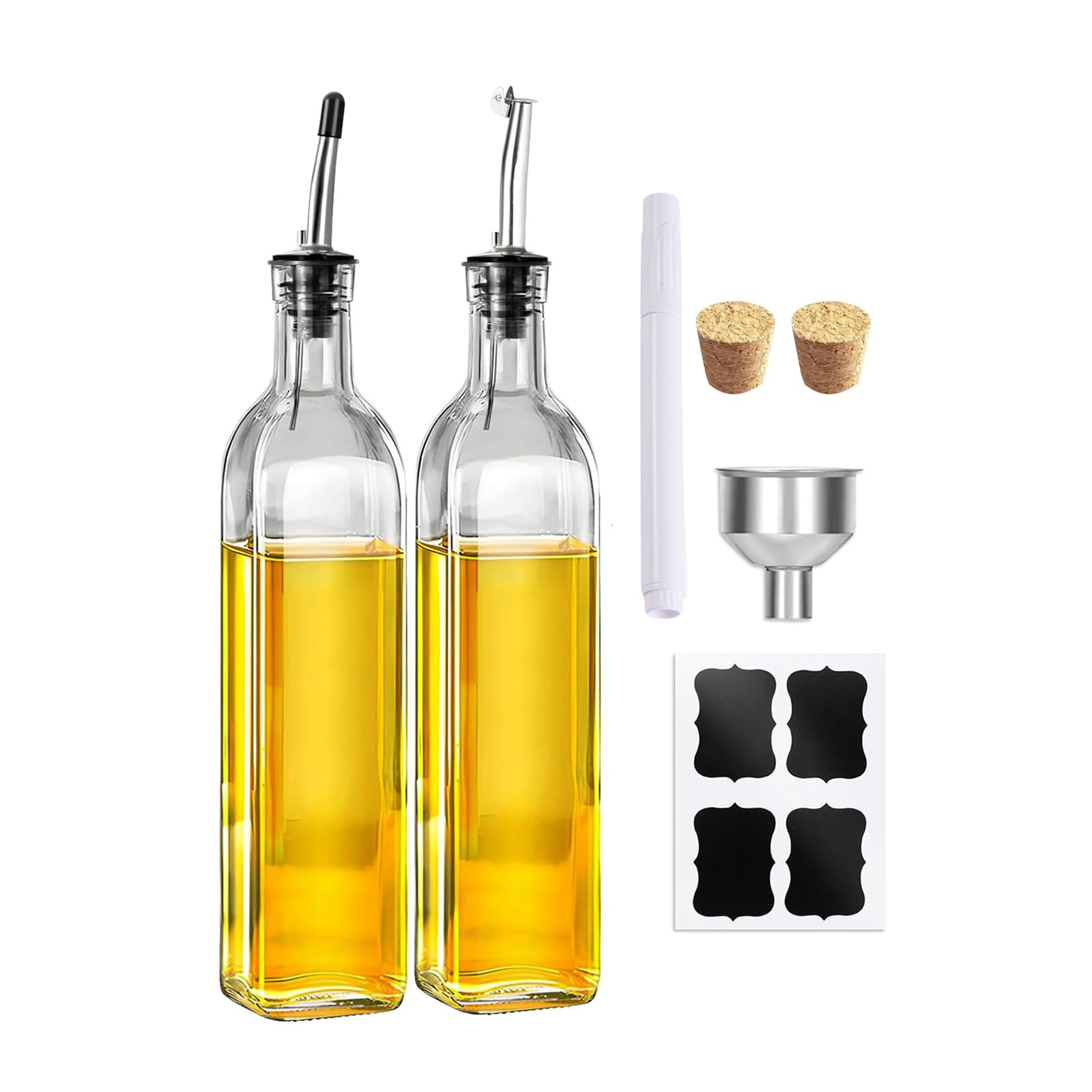 Jazuaiao 500ml High Clarities Glass Oil Storage Bottle Soys Sauce Vinegar Dispenser for Home Kitchens and Restaurants Vinegar Bottle