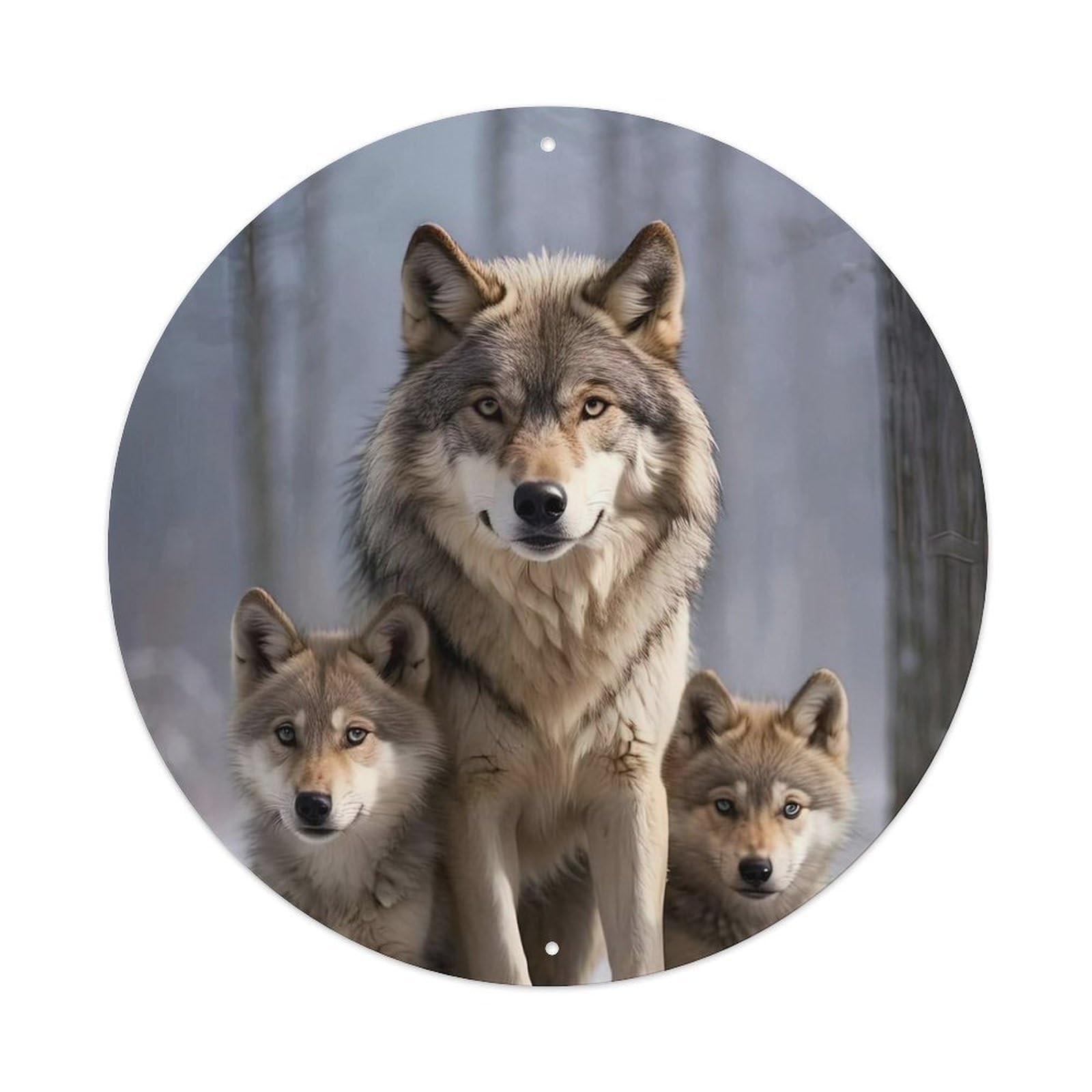 Animal Three Wolves in The Snow Metal Tin Sign