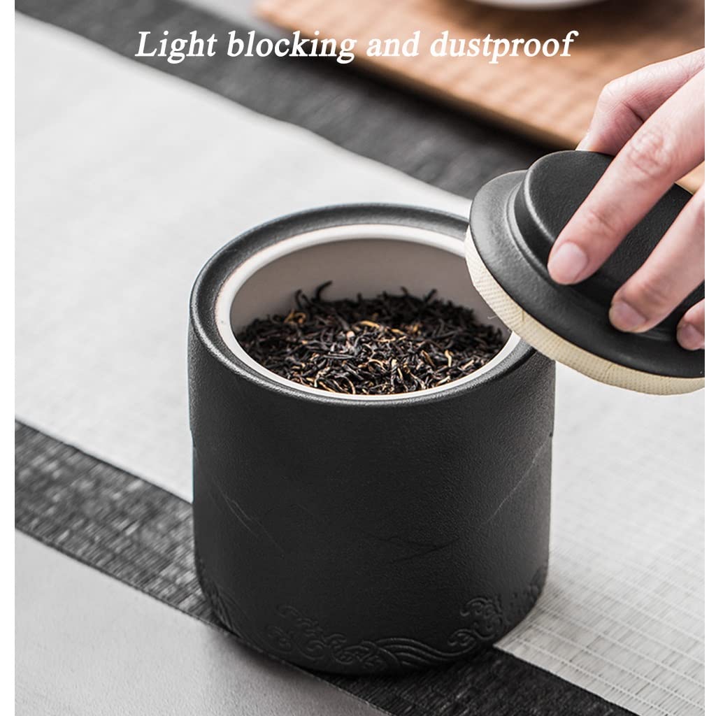 Barattoli da tè Barattolo per Alimenti in Ceramica con Coperchio ermetico, Confezione Regalo in Barattolo da tè Resistente all'umidità in Stile Semplice Bianco e Nero Confezione p
