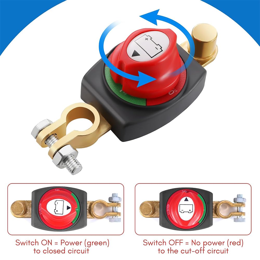 Interruttore Stacca Batteria, Batteria Tagliato Interruttore, Separatori Di Batterie Per Auto, Stacca Batteria Per Auto, Isolatore Chiavi, Stacca Batteria Per Barca, Barca,Veicoli Acceso/Spento, 2PCS