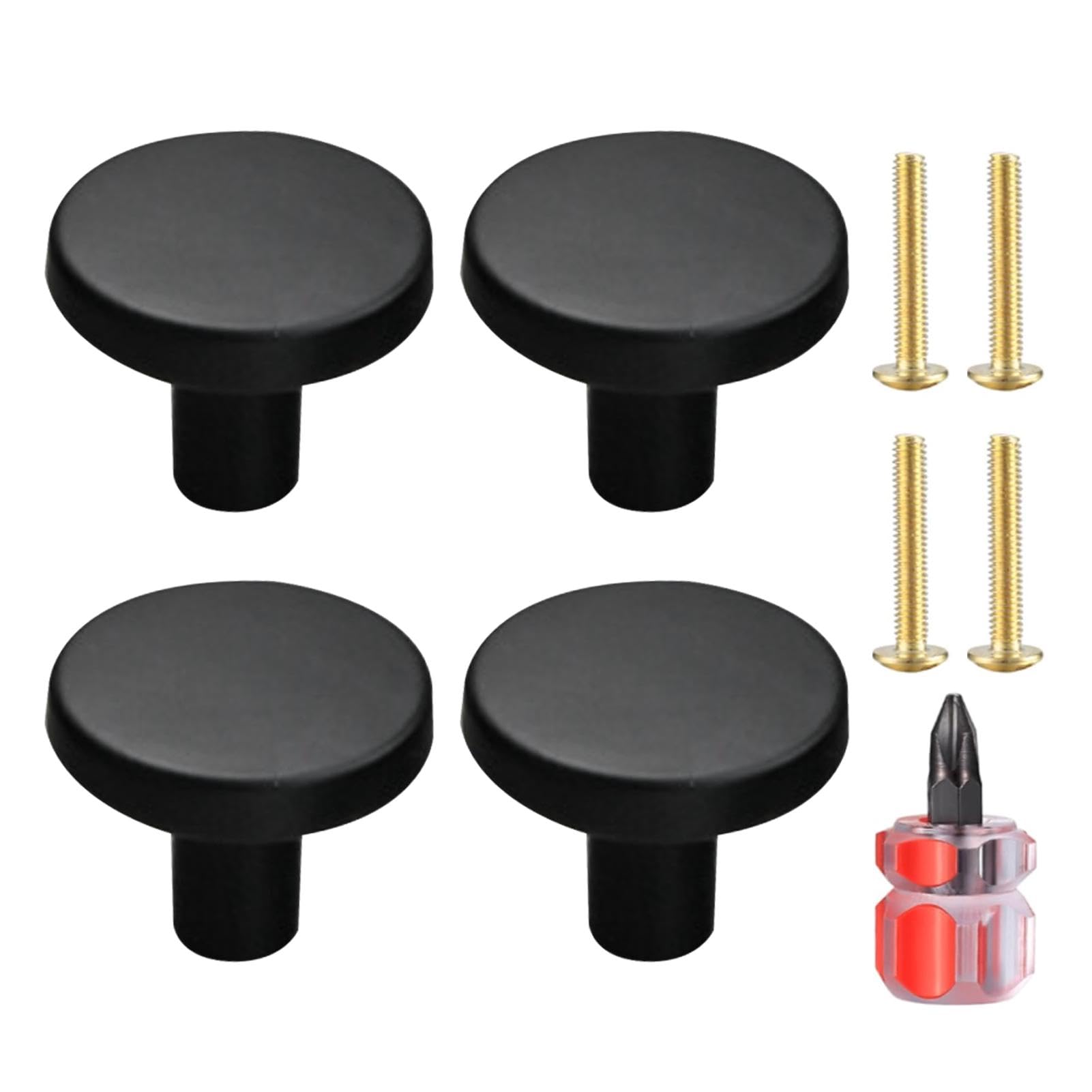 Amusingtao 4 Pcs Black Drawer Knobs, Cupboard Knobs, Cabinet Pulls Door Handles for Dressers Wardrobes, Kitchen