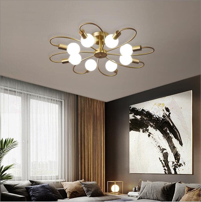 Prop It Up Brass Gold Finish Sputnik Chandelier with 8 Bulbs Flower Design European Style, 80 cm Diameter 1