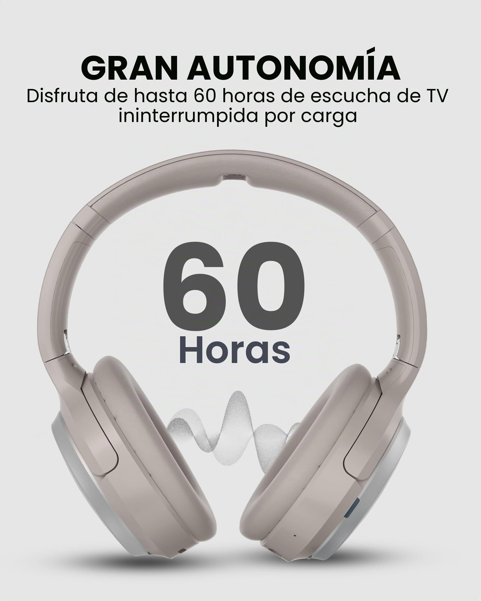Avantree Crescendo 3D – Auriculares Inalambricos TV Televisión con Sonido Envolvente 3D, Modo Cine, Base Transmisora con Carga y HDMI ARC Passthrough para Barra de Sonido, 60 h, Batería Reemplazable