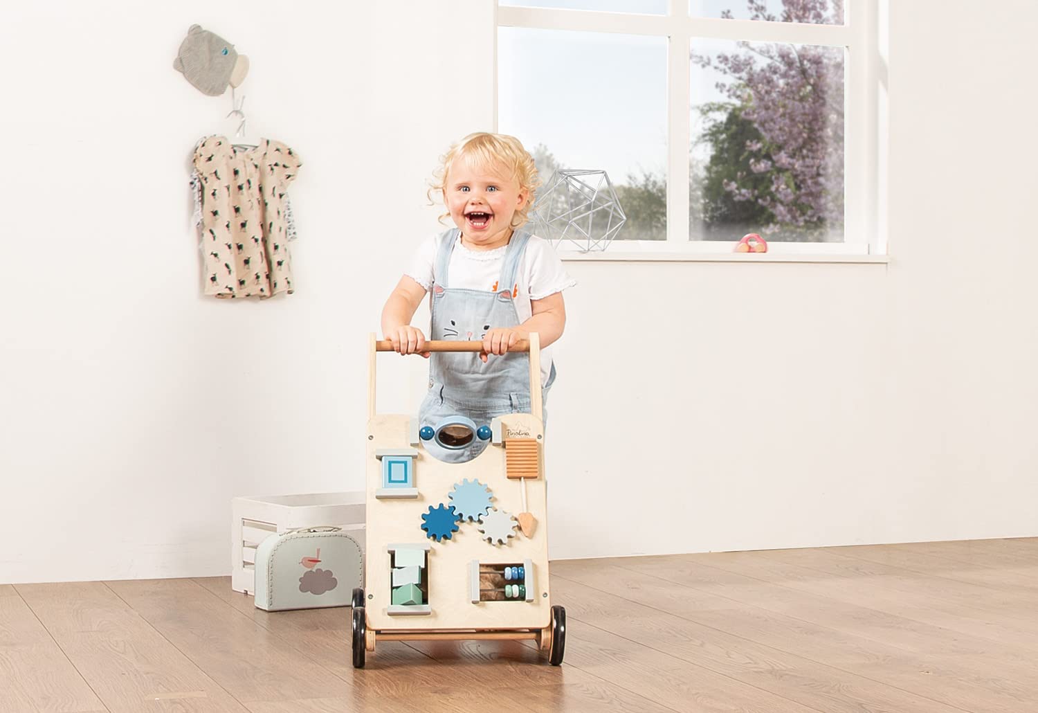 PINOLINO 265401 Activity-Lauflernwagen 'Titus', blau, Transparent