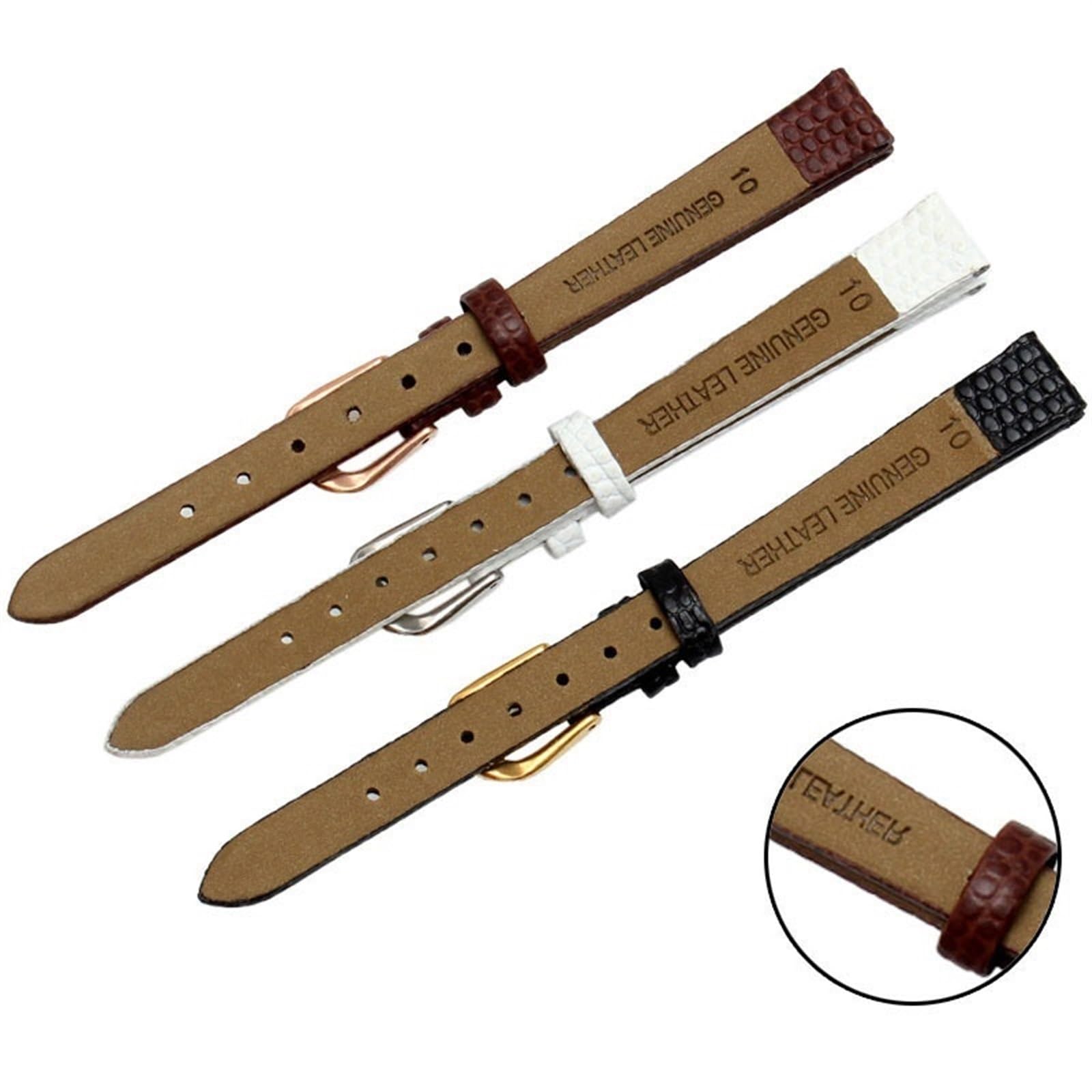 XMKT Cinturino in vera pelle da donna, 6 mm, 8 mm, 10 mm, 12 mm, in pelle di lucertola, piccolo orologio da polso con fibbia ad ardiglione