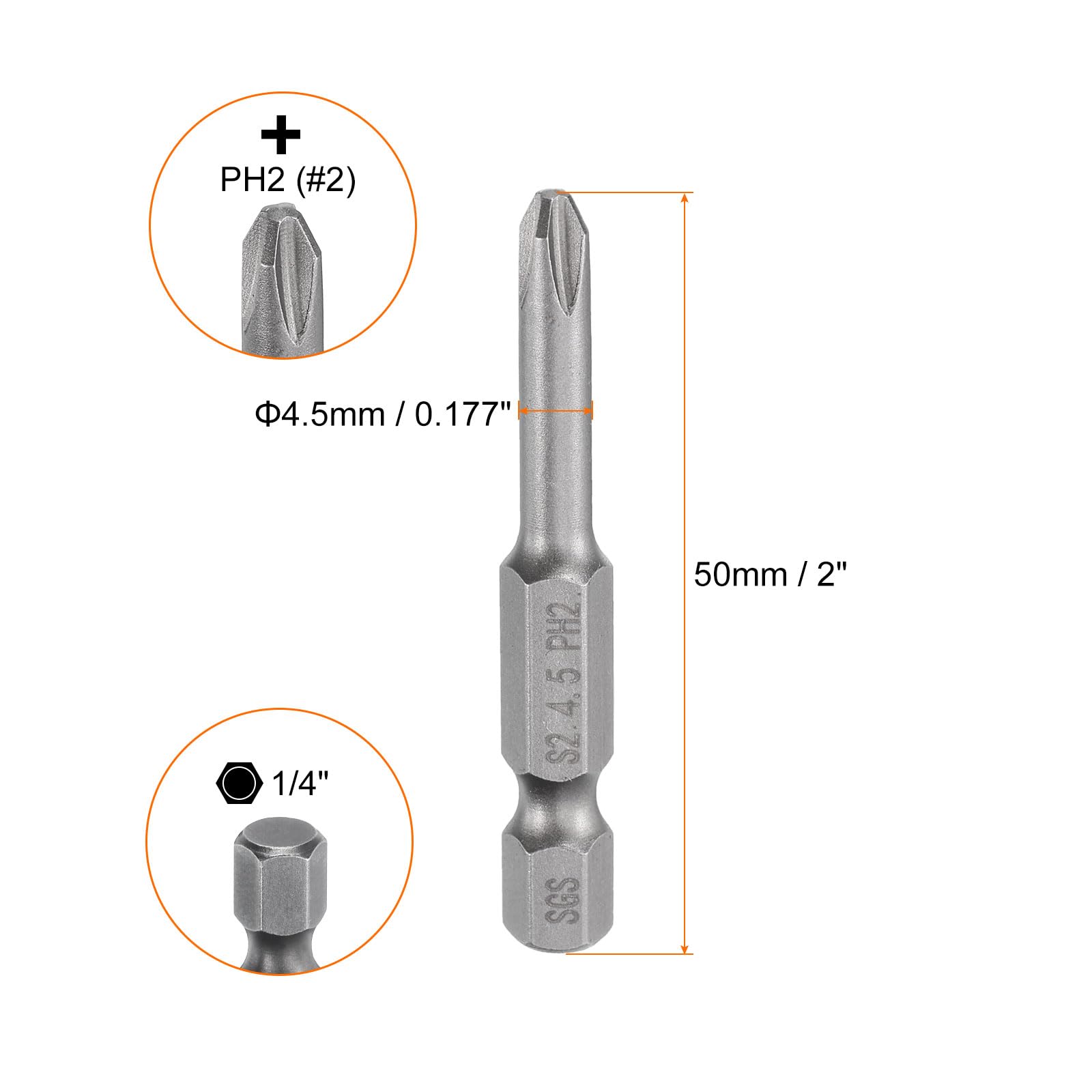 HARFINGTON PH2 Kreuzschlitz-Bit, 200 Mm Lang – Magnetisch, S2-Stahl | Für Bohrmaschinen & Akkuschrauber | Industriequalität