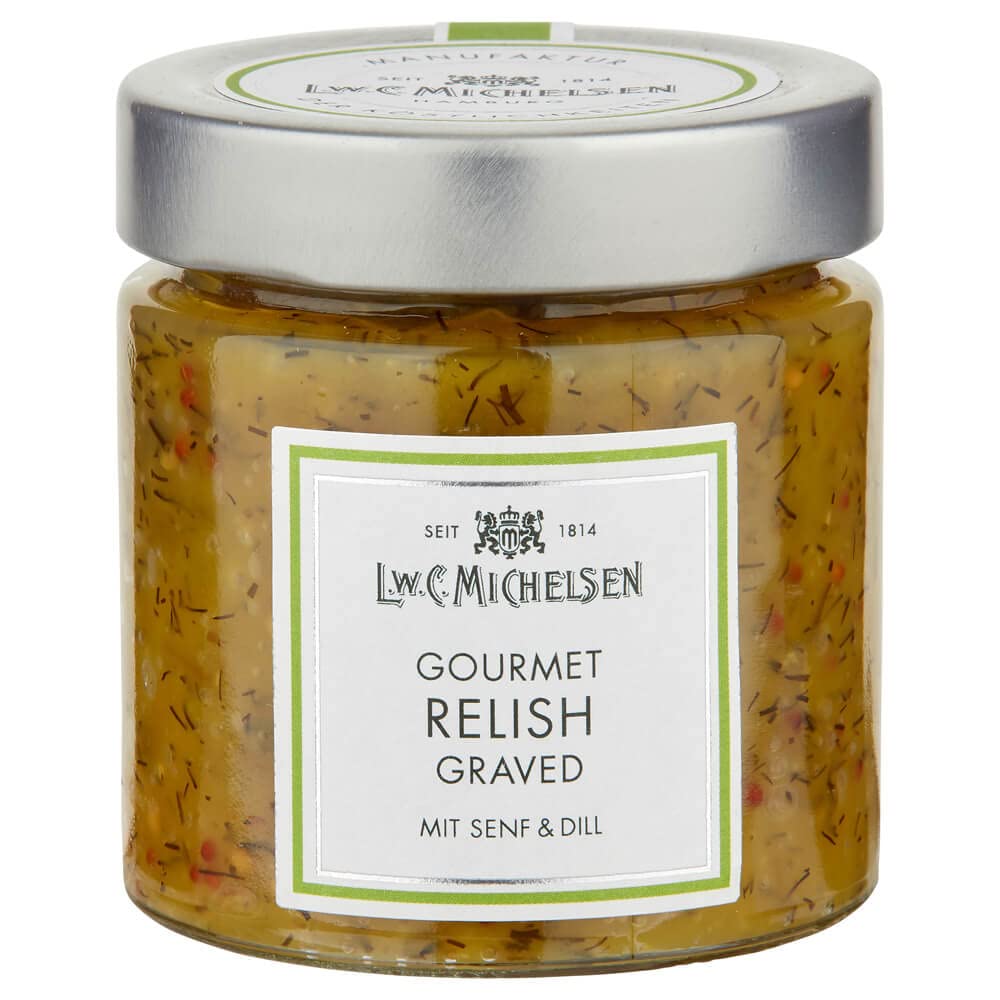L.W.C. Michelsen - Gourmet Graved Graved Relish (215 g) | fino y crujiente | natural, sin aditivos | según la fórmula sueca | pura naturalidad en un vaso