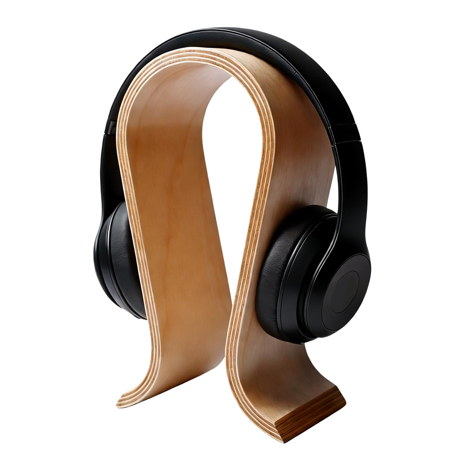 BORDEAG Kopfhörerhalter Aus HolzZ,25CM Kopfhörerhalter HolzZ,Kopfhörer Halter HolzZ Eiche,Kopfhörerständer Universal Aus Holz,Kopfhörer Ständer Holz Für Büro,Wohnzimmer Und Geschenk