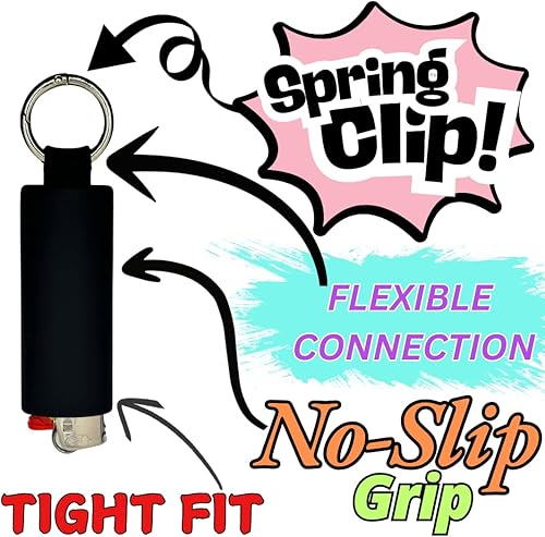 Miniatura 3 de Llavero con soporte para encendedor con clip de resorte, compatible con encendedores BIC J6 de tamaño completo, encendedor no incluido, llavero más