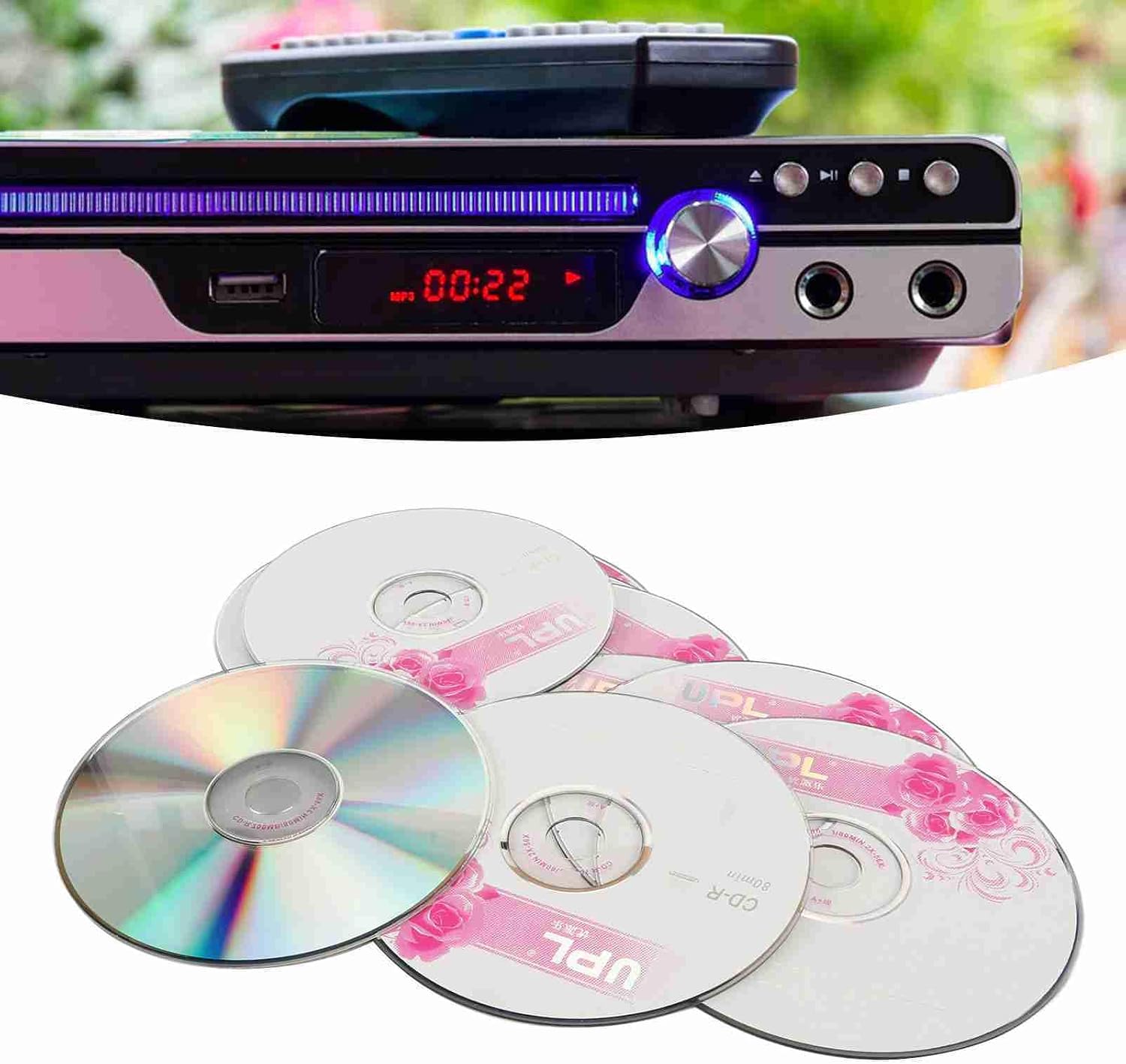 CD R Blank Discs, 52X Speed 730MB Capacity Recordable Discs for Digital Images Music Data Storage, with High Performance Recording Dyes for CD R Drives (10PCS)