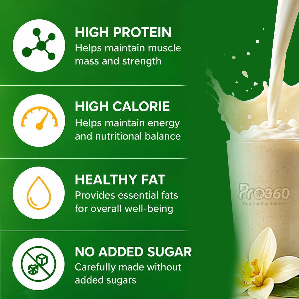 Pro360 Nefro HP Powder – Vanilla Flavour, 750g – High Protein Dialysis Care Nutritional Supplement for Renal Support – Vanilla Protein Powder with L-Taurine, L-Carnitine & Essential Nutrients