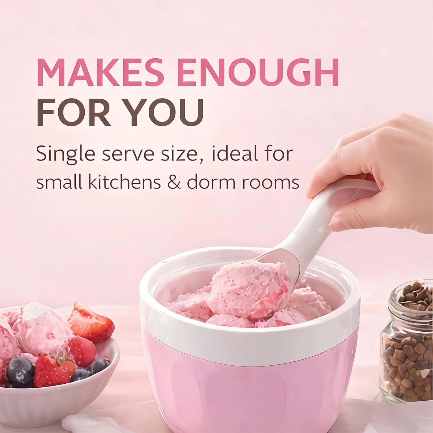 Small Home Mini Ice Cream Maker, Just 15 Minutes Single Serve Ice Cream Maker, One-Touch Diy Dessert Maker For Gelato, Frozen Yogurt, Compact Electric Machine For Kitchen (1pc green)