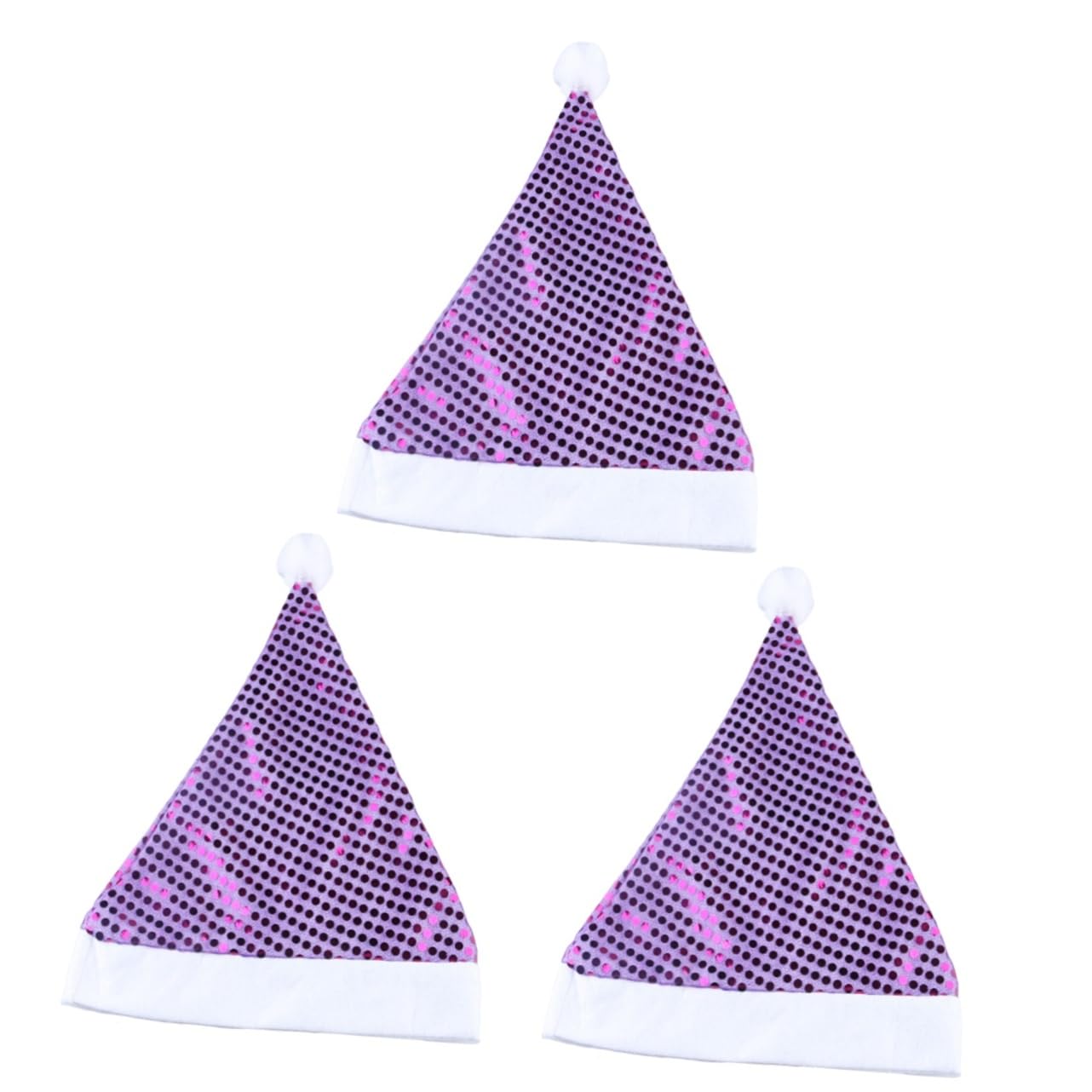 ABOOFAN 3pièces Bonnet De Noël Éclatant Avec Paillettes Chapeau De Père Noël Unisexe Pour Adultes Pour Décorations De Fête Et Événements Festifs