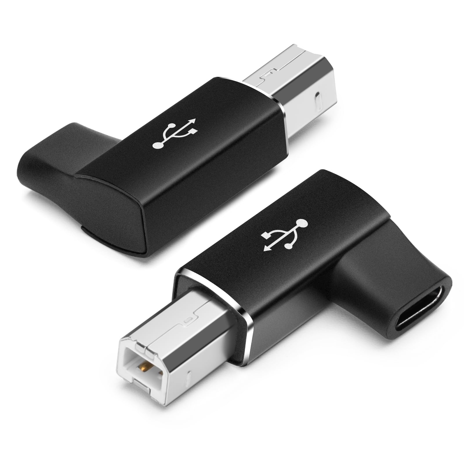 Seminer USB C Buchse zu Drucker Stecker Adapter (2 Stück), USB Typ-C zu USB B Konvertierungsstecker Unterstützt Datensynchronisation Kompatibel mit MIDI, Drucker, E-Piano